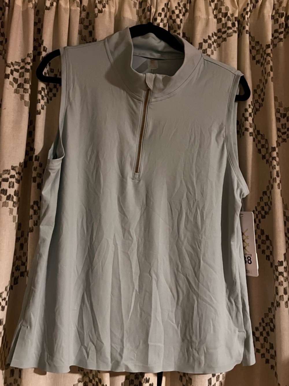 RHONE Light Blue Sleeveless Half-Zip Tank Top - Picture 6 of 7